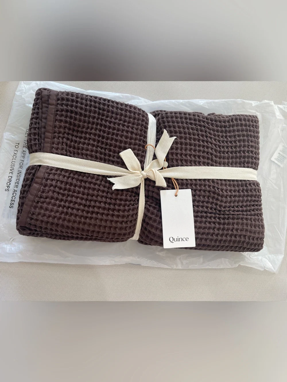 Quince Organic Waffle Bed Blanket Espresso